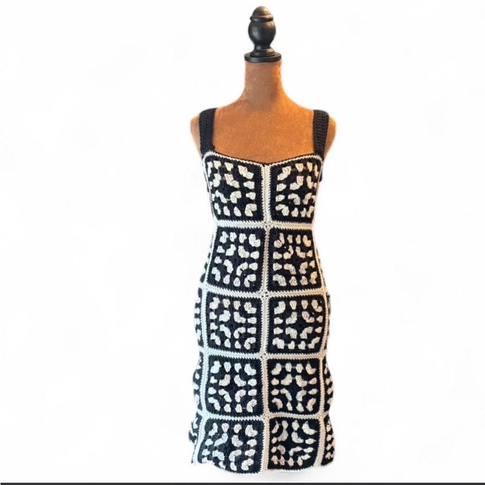 Handmade Crochet Dress Sz Small Festival Boho Hippy Eclectic Whimsygoth Retro